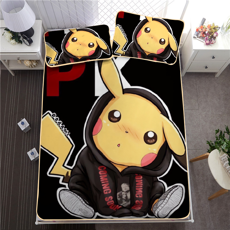 订做二次元照片冰丝凉席三件套来图定制宿舍动漫可爱女孩夏季软席