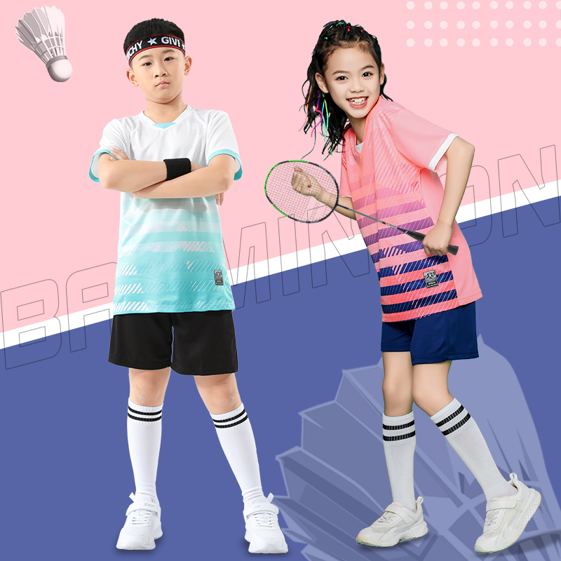 儿童羽毛球运动服套装男女童定制中小学生幼儿园短袖训练服班服夏