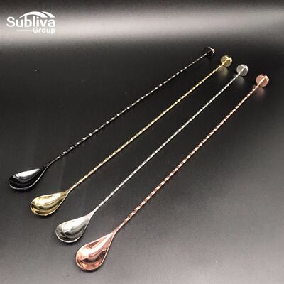 新品New300/400mm Stainless Steel Threaded Bar Spoon Swizzle