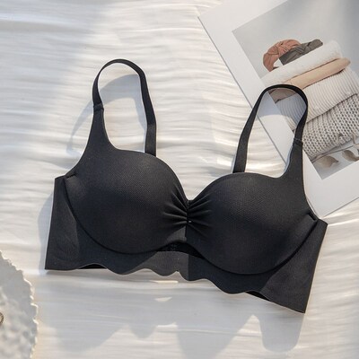 2024新品饱满小胸聚拢提拉显大内衣女平胸无钢圈文胸月牙杯