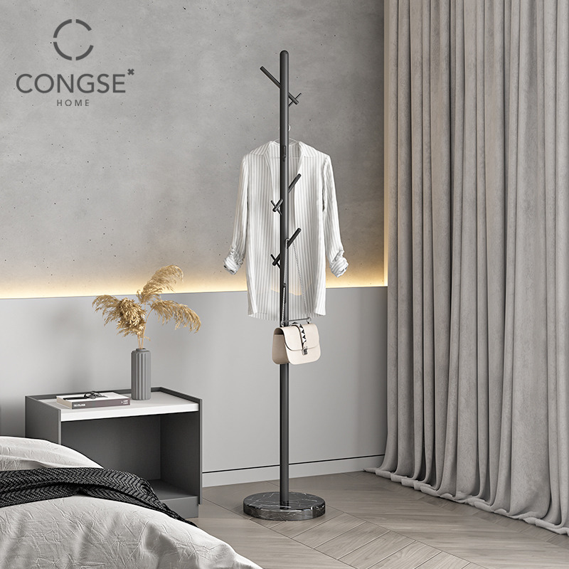 北欧铁艺客厅挂衣架落地家用简约现代衣服架子卧室小型创意衣帽架