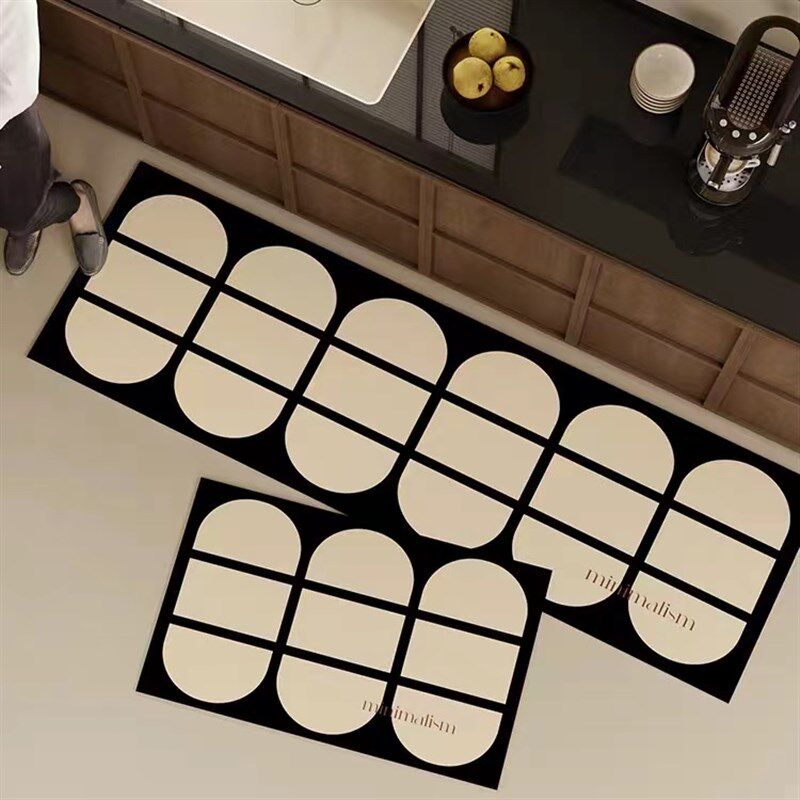 PVC厨房地垫防水防油可擦免洗防滑脚垫复古皮革入U户门卫生间地毯