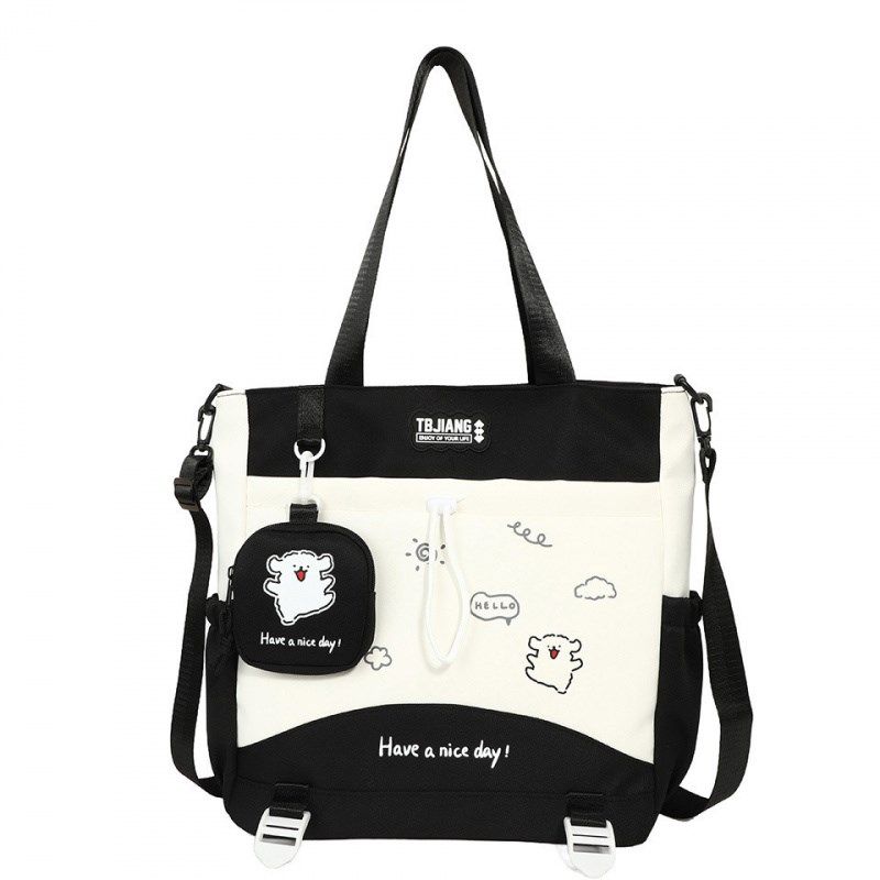 帆布包女单肩学生补课包大容量撞色拎书袋百搭小清新斜挎补习袋,箱包皮具/热销女包/男包,通用款女包,淘宝优惠券,粉丝福利购,淘宝优惠卷