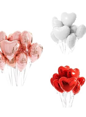 10pcs Multi Rose Gold Heart Foil Balloons Helium Balloon Bi