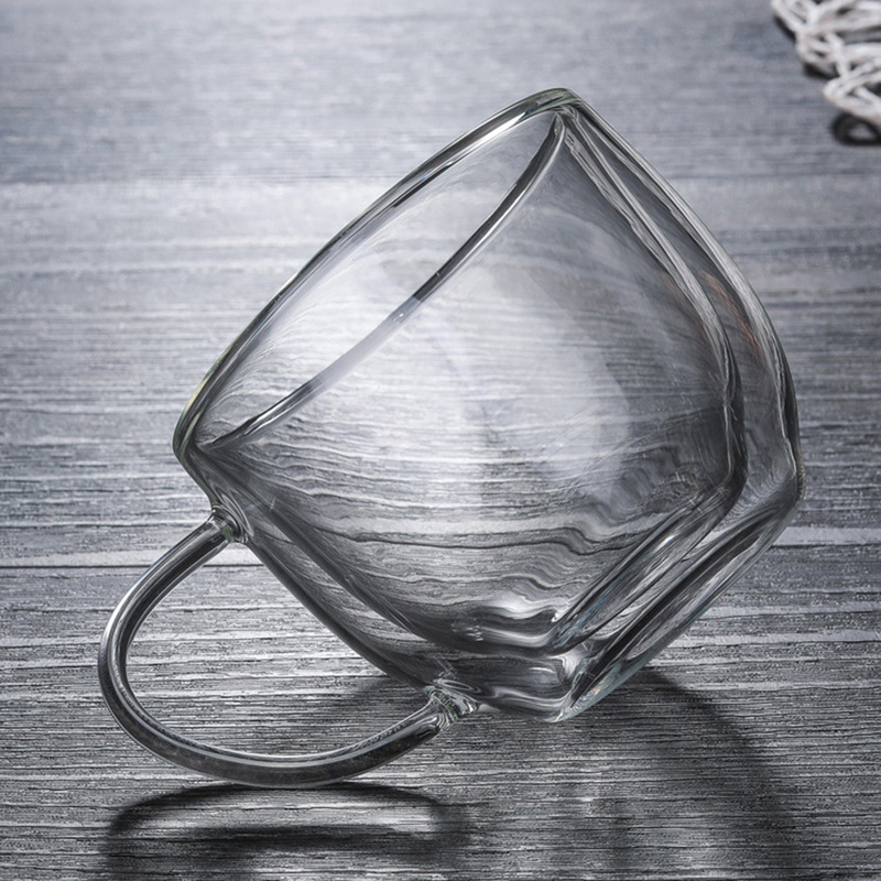 速发150ml Double Wall Thermal Glass Cup Heat Resistant Tea C