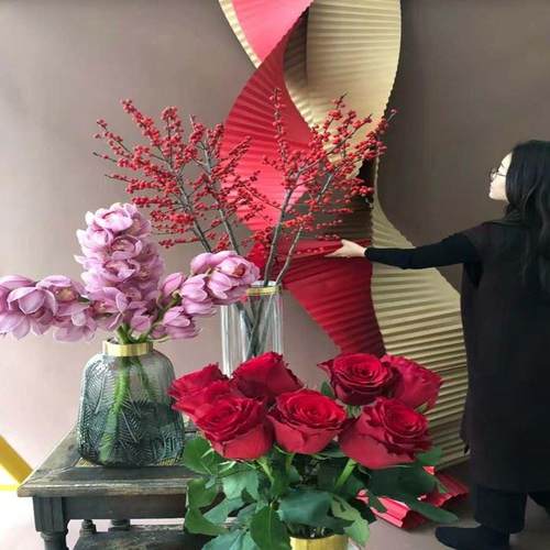 婚庆舞台背景DIY创意瓦楞纸折叠纸现场布置橱窗美陈造型纸折纸