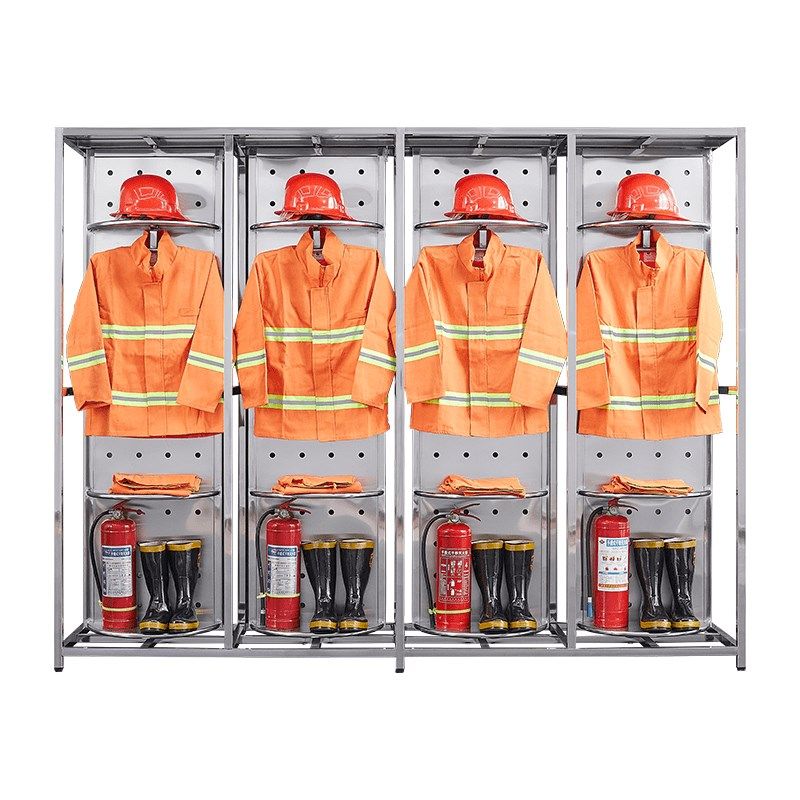 304不锈钢消防k员消防服衣架战斗服救援服架智能电动遥控旋转衣架