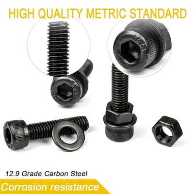 580pcs/set hex socket cap head screw set 12.9 grade carbon s