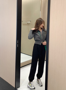 孕妇束脚运动裤子韩版春r秋季新款外穿纯色托腹宽松休闲长裤秋冬