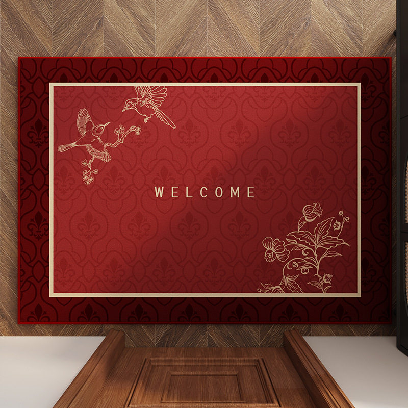 红色新年入户门地垫家用玄关进门地毯防滑门口脚垫喜庆门垫可裁剪,居家布艺,入户地垫,淘宝优惠券,粉丝福利购,淘宝优惠卷