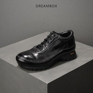 透气舒适厚底老爹鞋 2024夏季 户外休闲鞋 高档手工水洗马皮男士 新款