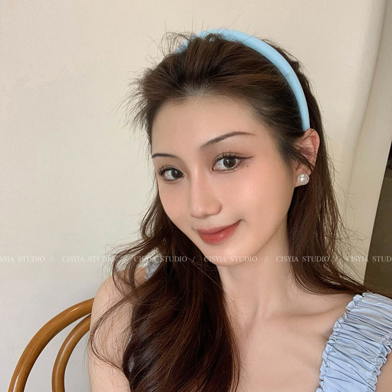 现货法式细款发箍女洗脸发t卡头箍高级感压发发捆白色百搭头饰202