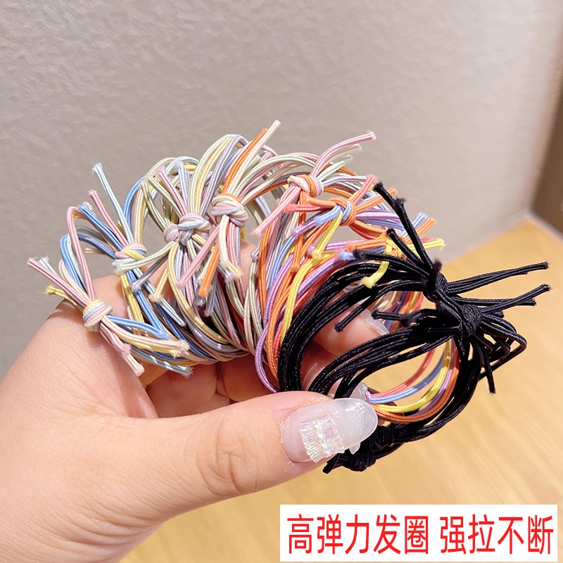 韩国混搭发圈少女手工打结头花甜美气质扎头皮筋发饰马z尾加粗头