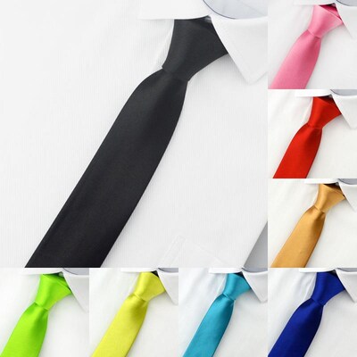 narrow black tie for men 5cm casual arrow skinny red ne