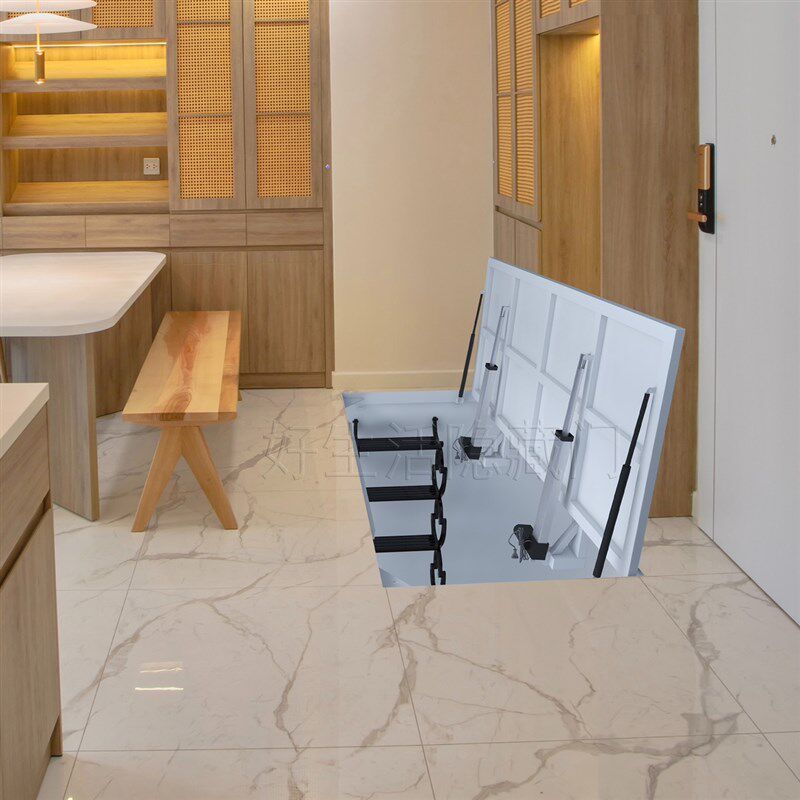 地下室隐藏门隐形门楼梯门盖板门地窖储藏室门电动暗门上翻盖酒窖