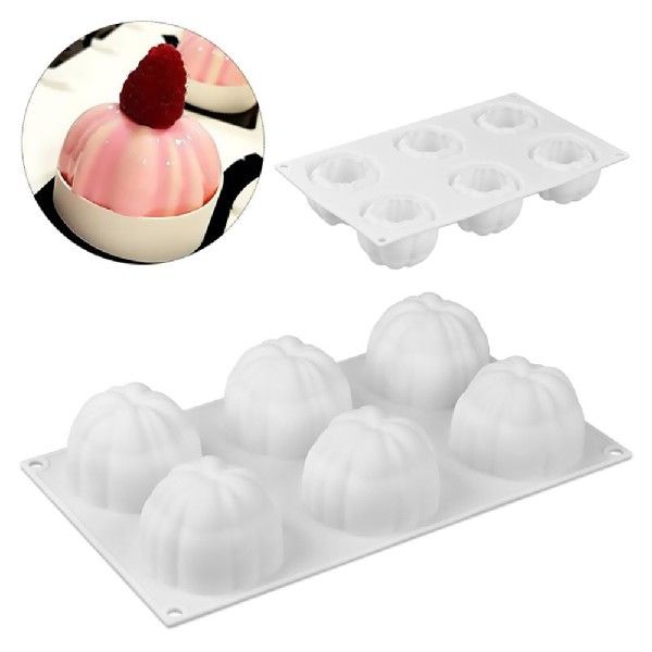 推荐6 Cavity Pumpkin Silicone 3D Cake Baking Pastry Mold