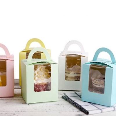 推荐10Pcs Clear Window Single Cupcake Boxes Muffins Pastries