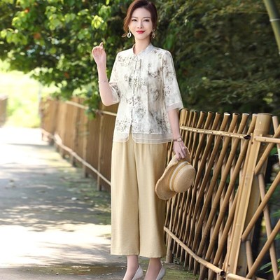 母亲节生日礼物适合送妈妈婆婆丈母娘50岁实用新中式夏季衣服套装