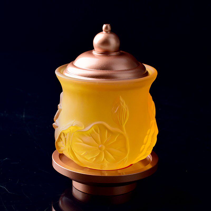 供具仿琉璃圣水杯前净水杯用品莲花贡水杯摆件家用圣水杯包邮