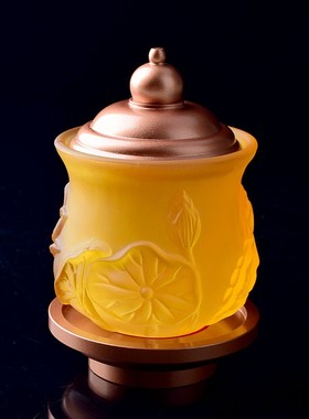 供具仿琉璃圣水杯前净水杯用品莲花贡水杯摆件家用圣水杯包邮