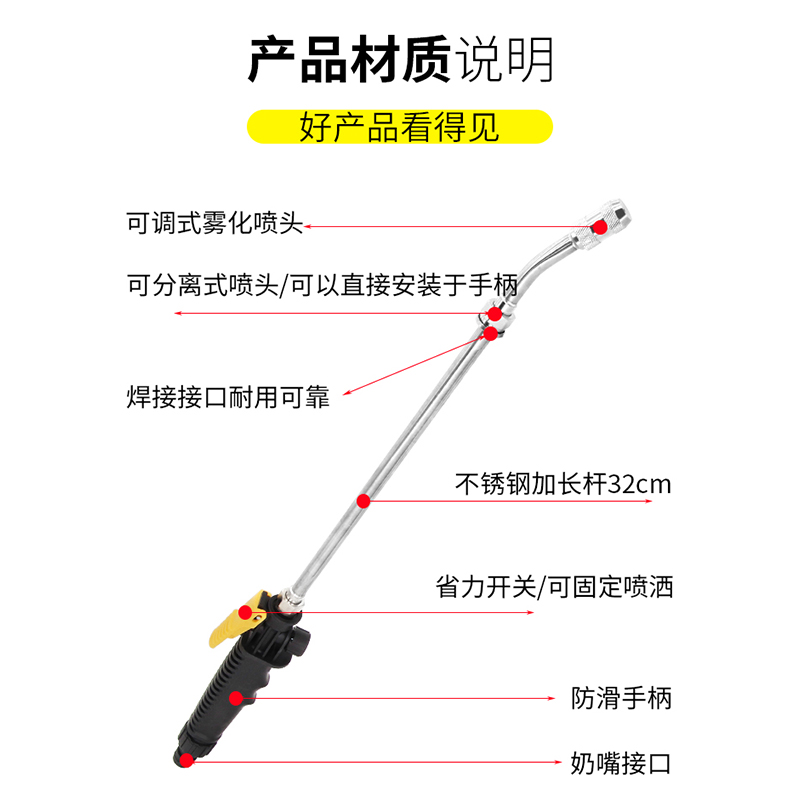 推荐喷雾蜡水枪水蜡水机专用喷头自洁素免擦拭洗车驱水喷淋喷枪配