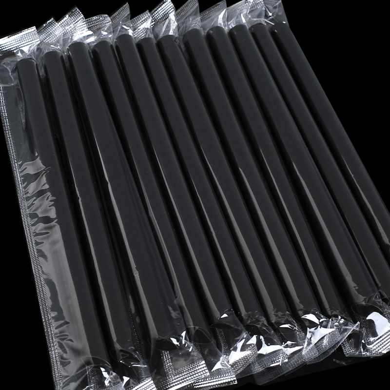 46P2单只装长粗21-26cm白黑彩一次性尖头珍珠果粒奶茶尖吸管整箱