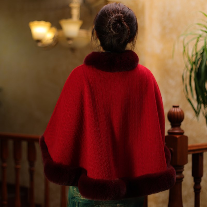 旗袍披肩女2024新款新娘斗篷外搭小外套婚礼妈妈高贵洋气开衫秋冬