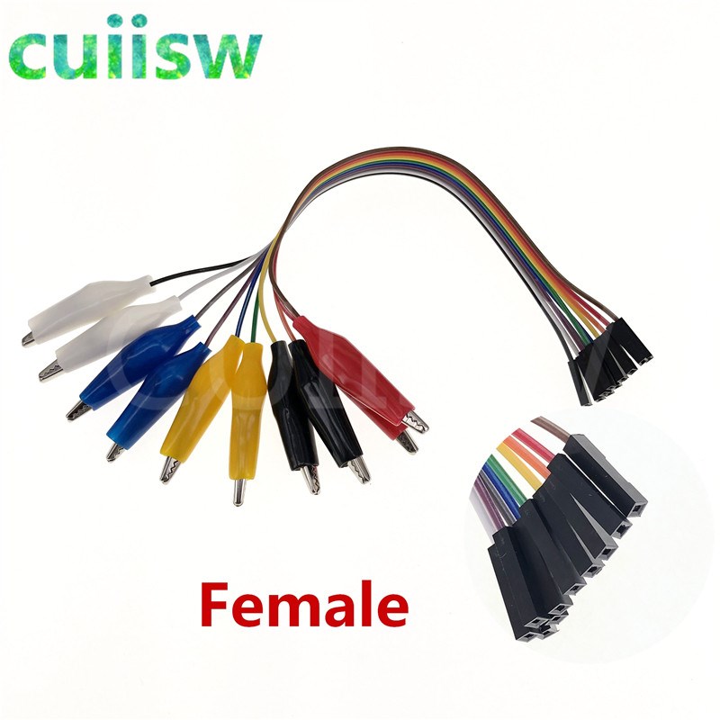 20cm 30cm  Color end alligator clip jumper wire male and fem