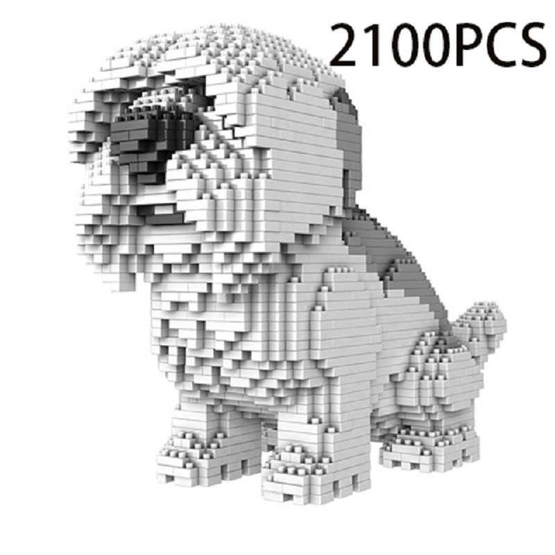 1800pcs Cute Dog Series Building Blocks Masonry Small Partic-封面