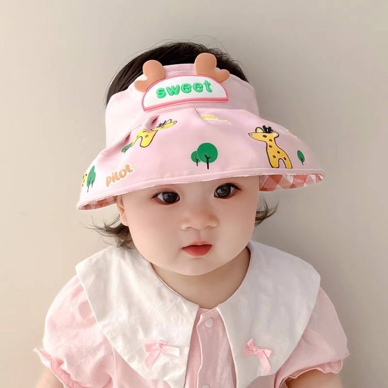 小众高货婴儿帽夏季透气薄款宝宝防晒帽空顶遮阳帽夏款太阳帽沙滩