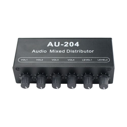 Stereo Mixer audio (2 input 4 output) Push four headphones