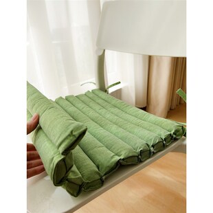 棉麻竹排垫 手工弹力棉坐垫可固定椅垫 办公室椅子垫Y子 四季可用