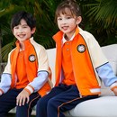 四件套橙色高端运动会校服小学生一年级班服 纯棉幼儿园园服春秋装