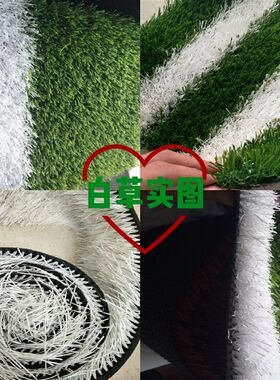 足球场白色草坪白草白线跑道塑料草纯白落地人造草圣诞雪景装饰草