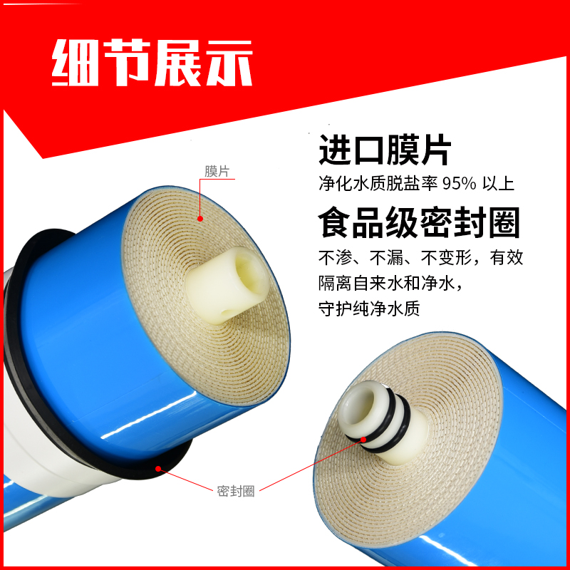 惠灵顿50/75/100G/反渗透RO膜商用纯B水机3012-200/300/400Gro滤