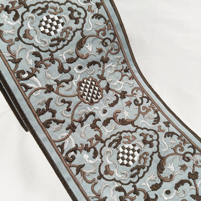 12cm刺绣电脑绣花缠枝不断纹花边织带汉服民族服装窗帘软装沙发