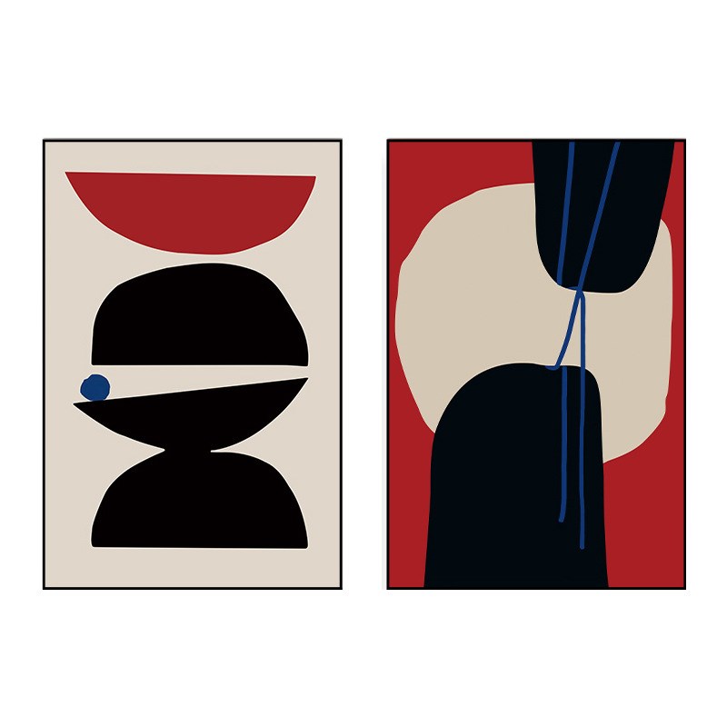 微妙的平衡 现代简约客厅艺术装饰画创意抽象色块背景墙挂画轻奢图片