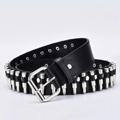 速发New fashion ladies leather punk belt hollow rivet luxury