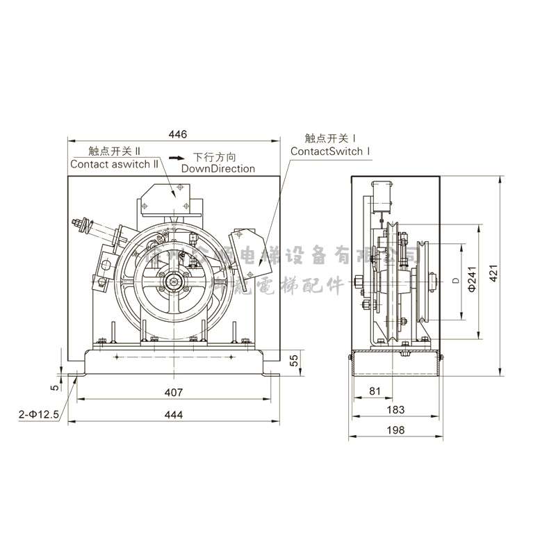 河富东方b富达限速器XS16/B用C电梯涨紧装置适/蒂森北士达永大通