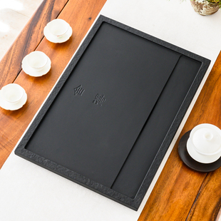 乌金石茶盘定制嵌入式火烧石板茶桌中间空位内嵌式漏水面板盖更换