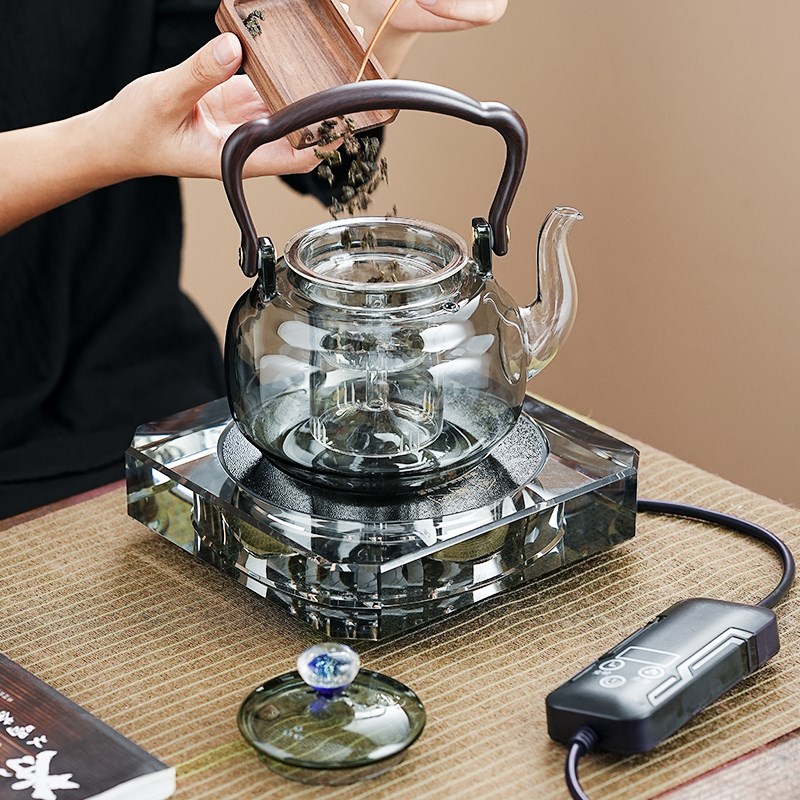 电陶炉煮c茶壶煮茶器套装新款大容量玻璃水晶耐高温提梁小型养生