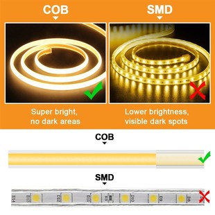 速发0.5m COB 220V 50m Light Adhesive LED 288LEDs Strip Den