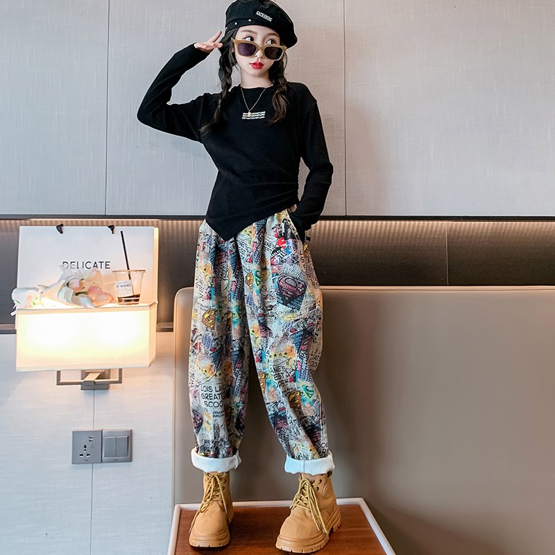 新品女童春装套装网红炸街春季潮酷女大童时髦洋气女孩春秋款儿童