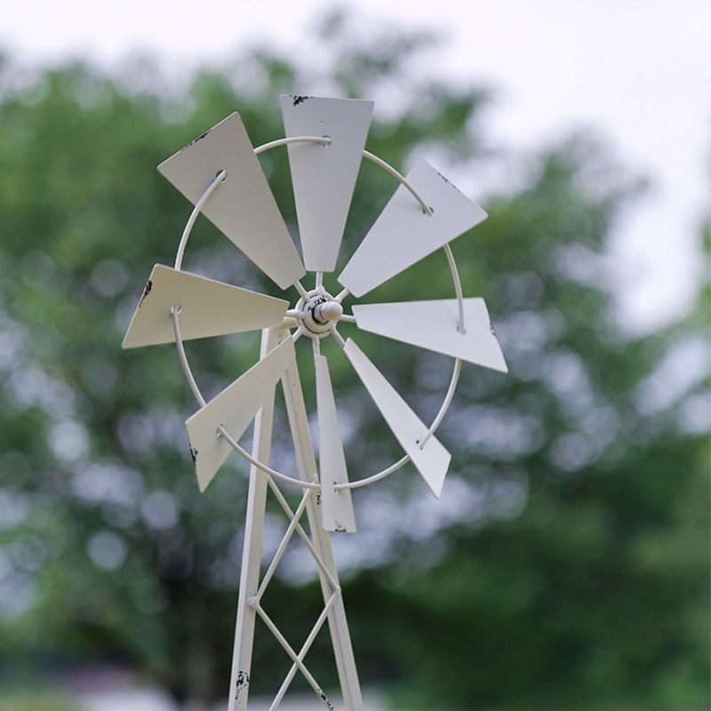 风车花架复古做旧半圆爬藤架美式乡村花园庭院阳台花盆置物架