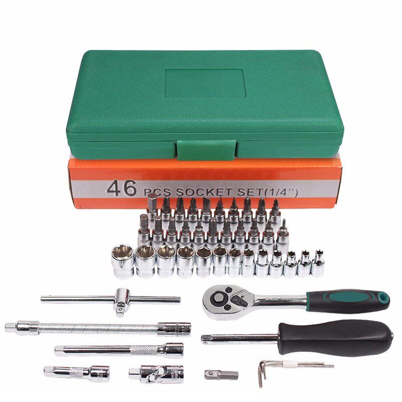 JOYLOVE Car Repair Tool 46pcs 1/4-Inch Socket Set Car Repair
