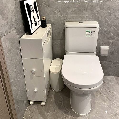 卫生间夹缝收纳柜储物柜防水抽屉式厕所浴室缝隙马桶边柜侧柜落地