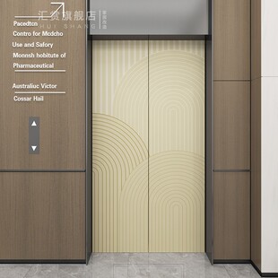 法式电梯门贴纸高级入户门一梯一户装饰贴膜改色加厚温馨移门贴画