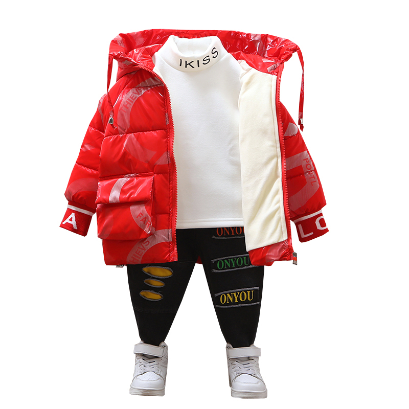 男童棉服宝宝冬装外套加r绒加厚儿童冬季羽绒棉衣小童亮皮免洗棉