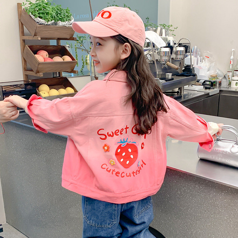 工厂销女童牛仔外套春装2024新款C韩系春秋款衣服网红女孩宝宝春