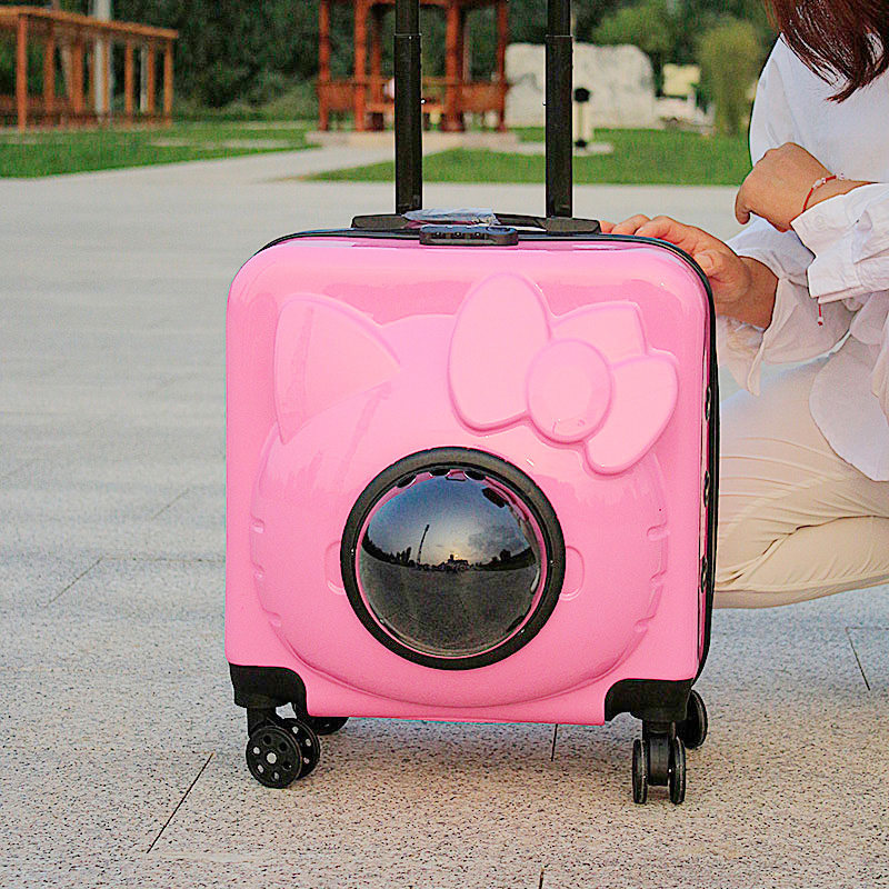 猫咪宠物拉杆箱透明外出便携太空舱泡泡旅行箱猫狗通用静音行李箱